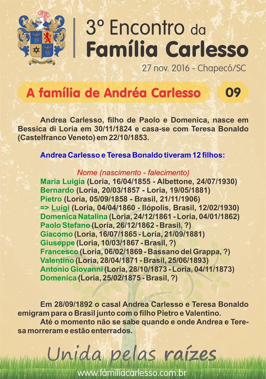 História da Família Carlesso, painel 09: A família de Andréa Carlesso