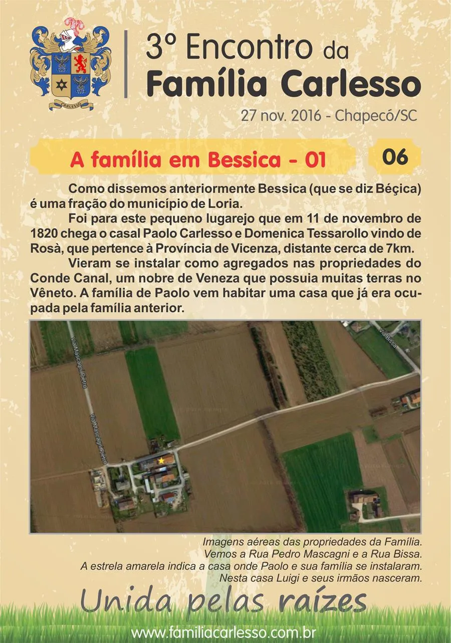 História da Família Carlesso, painel 06: A família em Bessica - 01